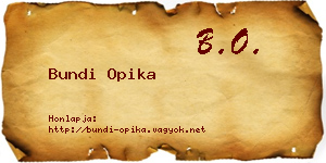 Bundi Opika névjegykártya